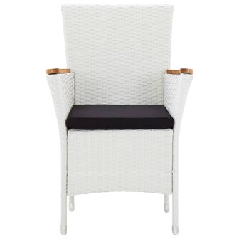 5-delige Tuinset poly rattan wit