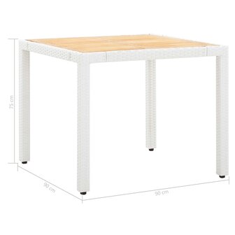 5-delige Tuinset poly rattan wit