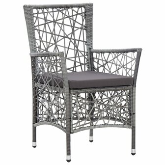 9-delige Tuinset poly rattan grijs