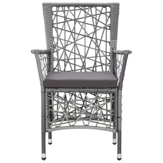 9-delige Tuinset poly rattan grijs