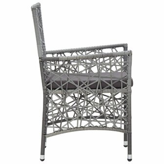 9-delige Tuinset poly rattan grijs