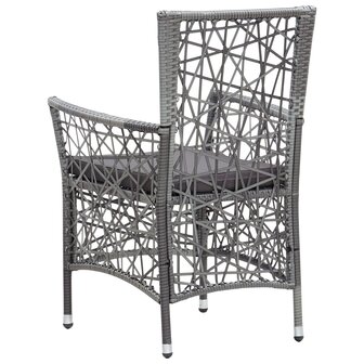 9-delige Tuinset poly rattan grijs