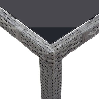 9-delige Tuinset poly rattan grijs