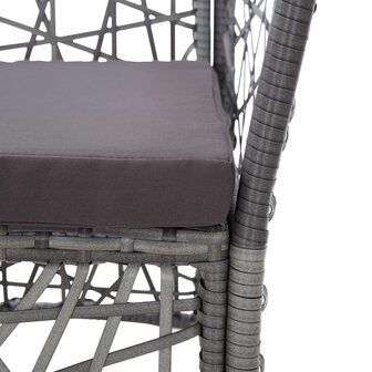 9-delige Tuinset poly rattan grijs