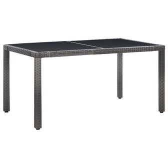 7-delige Tuinset poly rattan grijs