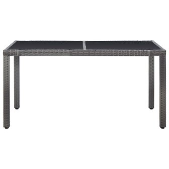 7-delige Tuinset poly rattan grijs