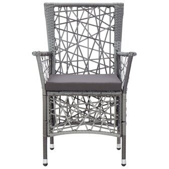 7-delige Tuinset poly rattan grijs