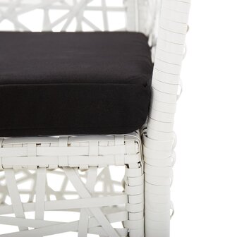 5-delige Tuinset poly rattan wit