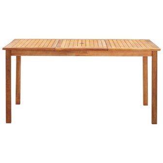 7-delige Eethoek poly rattan en massief acaciahout grijs