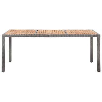 9-delige Tuinset met kussens poly rattan grijs