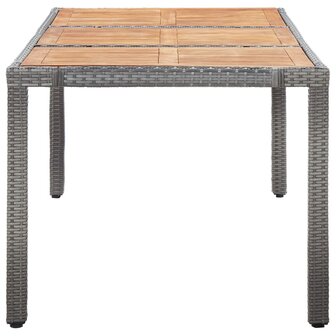 9-delige Tuinset met kussens poly rattan grijs