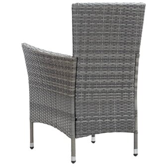 9-delige Tuinset met kussens poly rattan grijs
