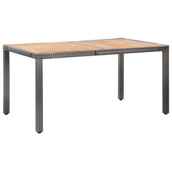 7-delige Tuinset met kussens poly rattan grijs