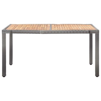 7-delige Tuinset met kussens poly rattan grijs