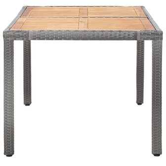 7-delige Tuinset met kussens poly rattan grijs