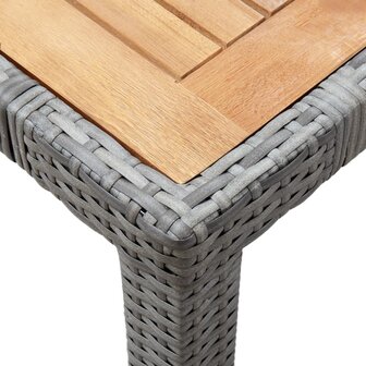 7-delige Tuinset met kussens poly rattan grijs