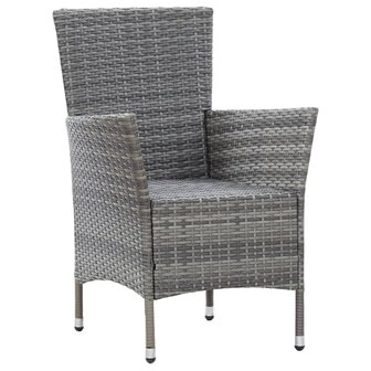 7-delige Tuinset met kussens poly rattan grijs