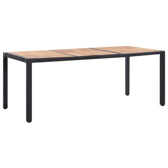 9-delige Tuinset met kussens poly rattan zwart