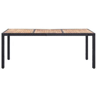 9-delige Tuinset met kussens poly rattan zwart