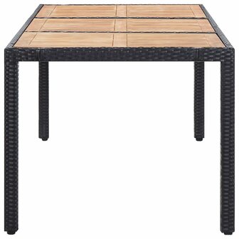 9-delige Tuinset met kussens poly rattan zwart