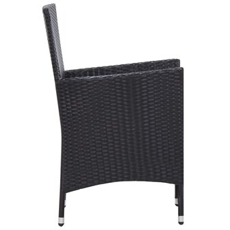 9-delige Tuinset met kussens poly rattan zwart