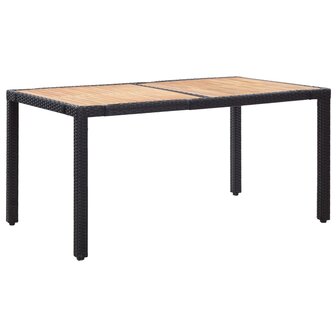7-delige Tuinset met kussens poly rattan zwart