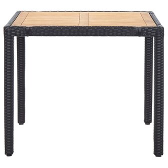 5-delige Tuinset met kussens poly rattan zwart