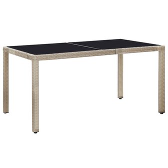 7-delige Tuinset met kussens poly rattan beige