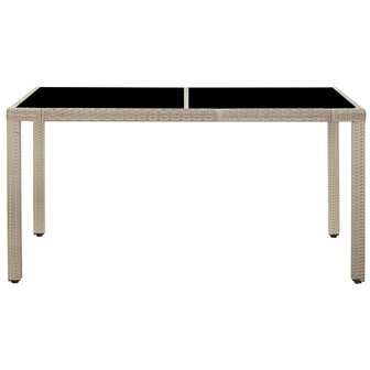 7-delige Tuinset met kussens poly rattan beige