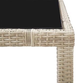 7-delige Tuinset met kussens poly rattan beige