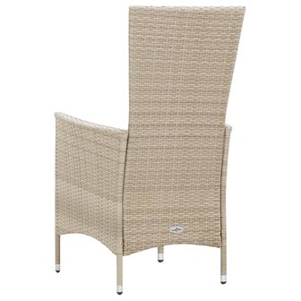 9-delige Tuinset met kussens poly rattan beige