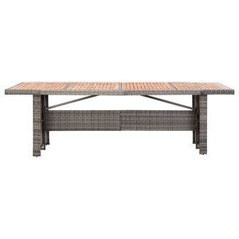 9-delige Tuinset met kussens poly rattan grijs