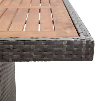 9-delige Tuinset met kussens poly rattan grijs