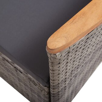 9-delige Tuinset met kussens poly rattan grijs