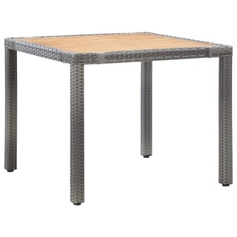 5-delige Tuinset met kussens poly rattan grijs