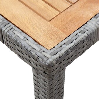 5-delige Tuinset met kussens poly rattan grijs