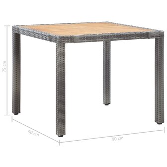 5-delige Tuinset met kussens poly rattan grijs