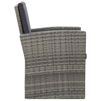 4-delige Loungeset met kussens poly rattan grijs