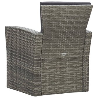 4-delige Loungeset met kussens poly rattan grijs