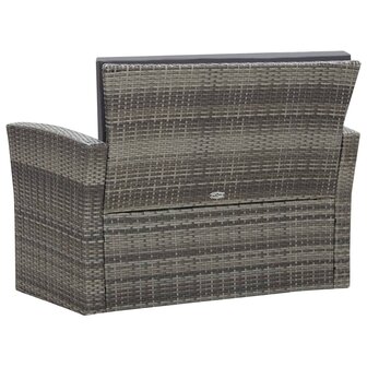 4-delige Loungeset met kussens poly rattan grijs