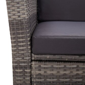 4-delige Loungeset met kussens poly rattan grijs