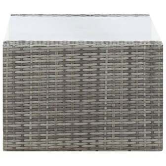 4-delige Loungeset met kussens poly rattan grijs