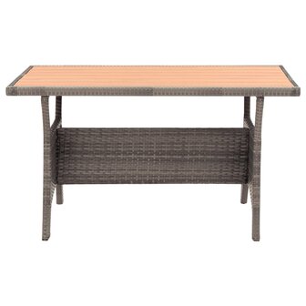 3-delige Tuinset met kussens poly rattan grijs