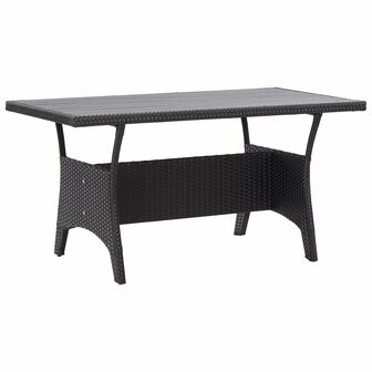 3-delige Tuinset met kussens poly rattan zwart