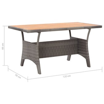 3-delige Tuinset poly rattan en massief acaciahout