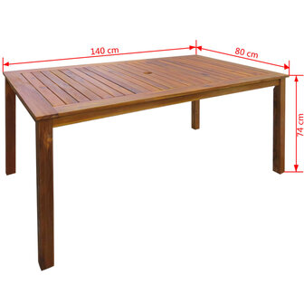 7-delige Tuinset massief acaciahout
