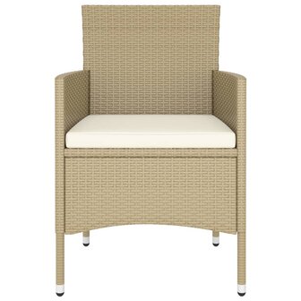 5-delige Loungeset poly rattan beige