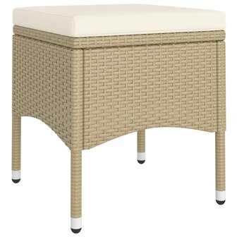 5-delige Loungeset poly rattan beige
