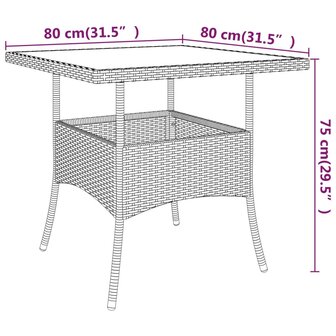 5-delige Loungeset poly rattan beige