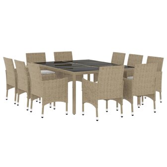 11-delige Tuinset poly rattan beige